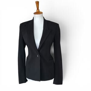 Vintage 90s Claude Montana Black Sculptural Tailored Blazer IT 40